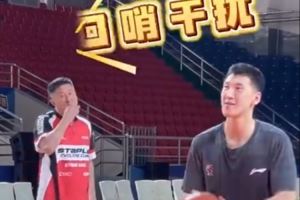 杜指导的魔法攻击！广东晒球员罚球抗干扰训练：训练花絮